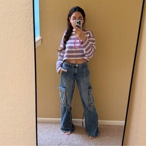 Zara Denim Jeans with Button Detail